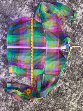 Fabletics Payton Candy Check Cropped Windbreaker